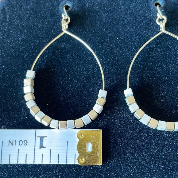 Gold and Silver Bead Earrings - Picture 5 of 5